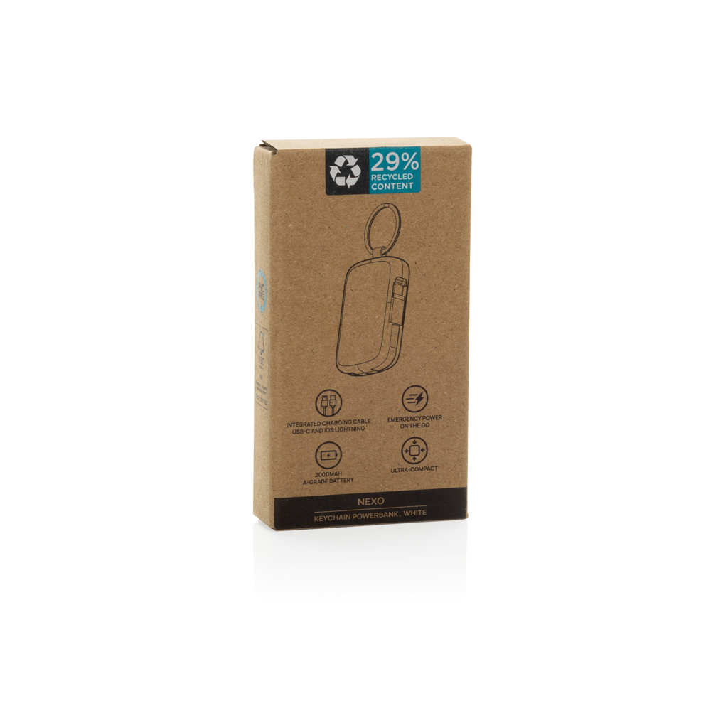 Llavero Nexo y batería externa 2000 mAh con cables RCS