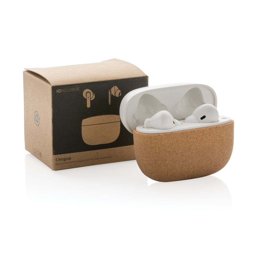 Picture of Oregon RCS recycled plastic and cork TWS earbuds