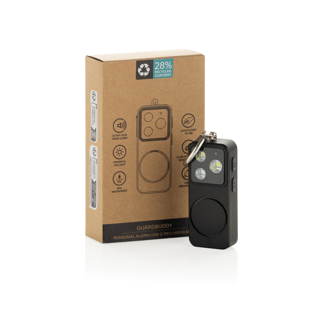 GuardBuddy RCS alarma personal recargable por USB-C