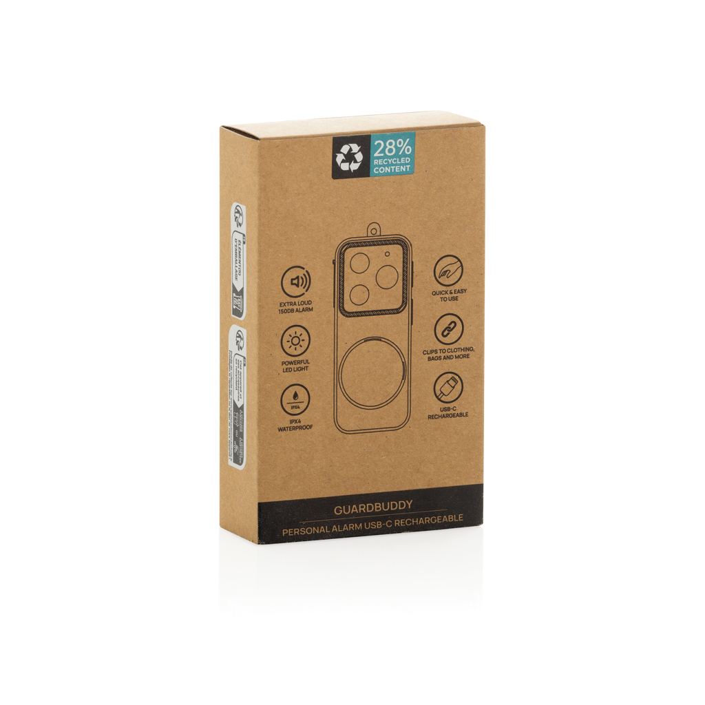 GuardBuddy RCS alarma personal recargable por USB-C