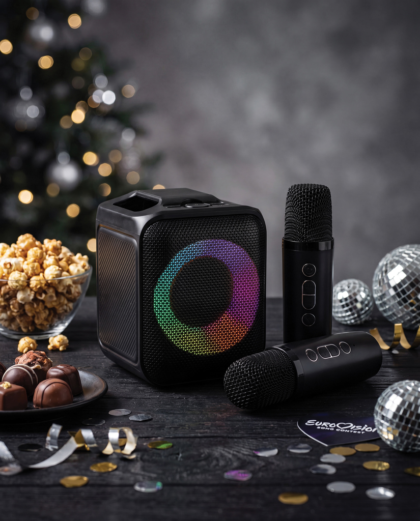 negro Set karaoke de plástico reciclado Singvibe RCS con doble mic