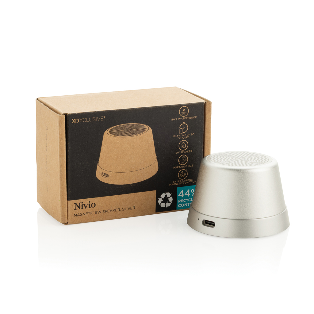 Altavoz magnético 5W de aluminio reciclado Nivio RCS