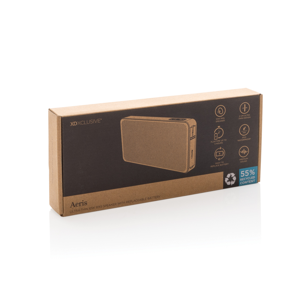 Altavoz 10W Aeris RCS ultrafino IPX5 y batería extraíble