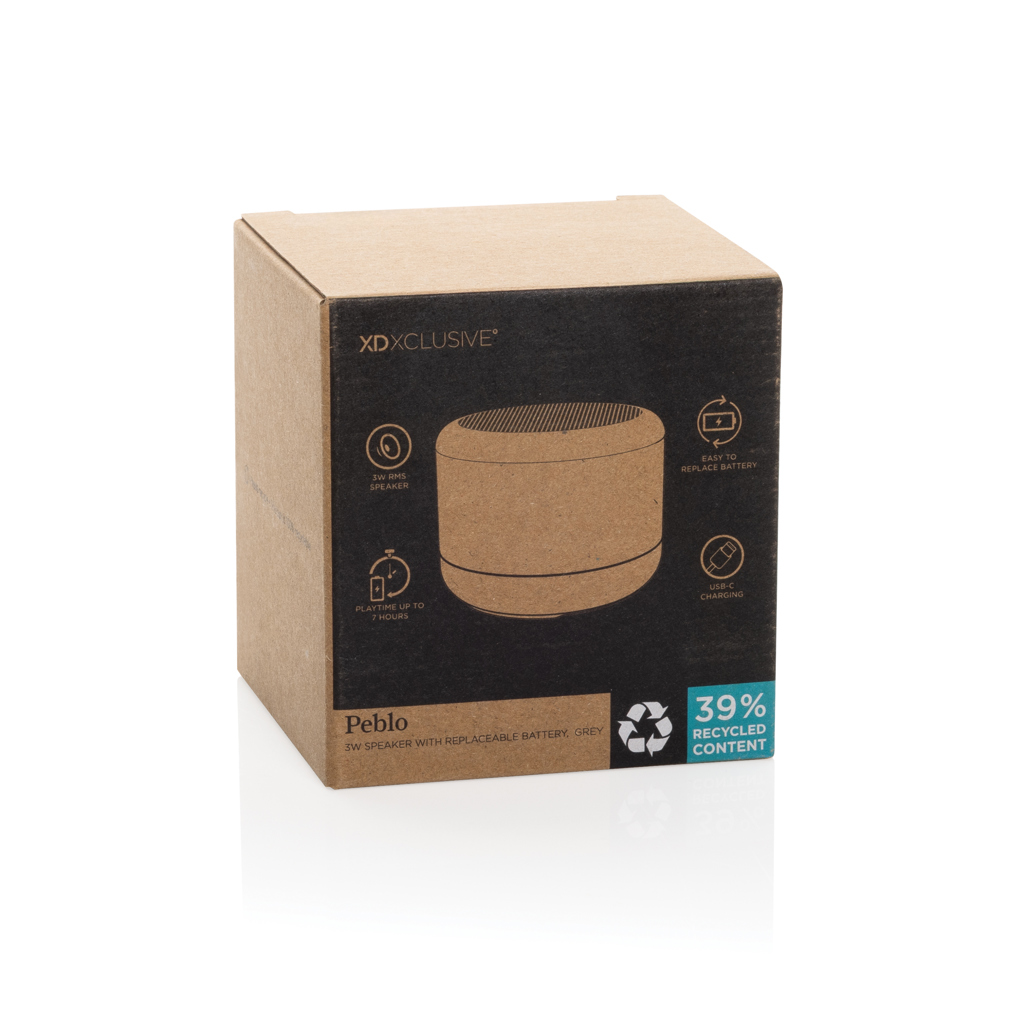 gris Altavoz Peblo RCS con batería extraíble 3W
