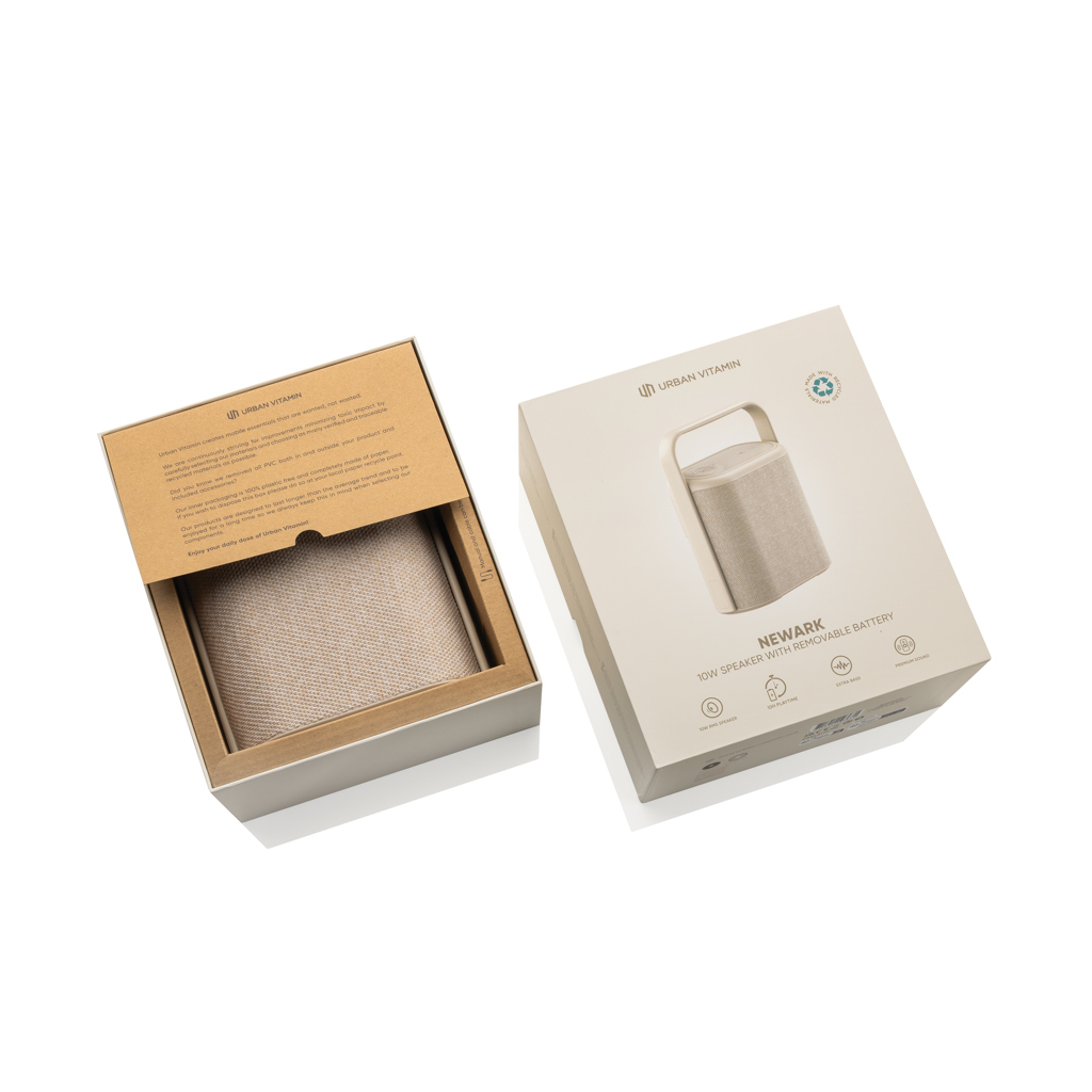 beige Altavoz Urban Vitamin Newark RCS 10W con batería extraíble