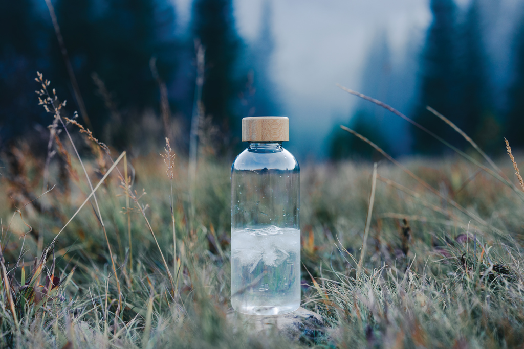 Picture of RCS RPET bottle with bamboo lid