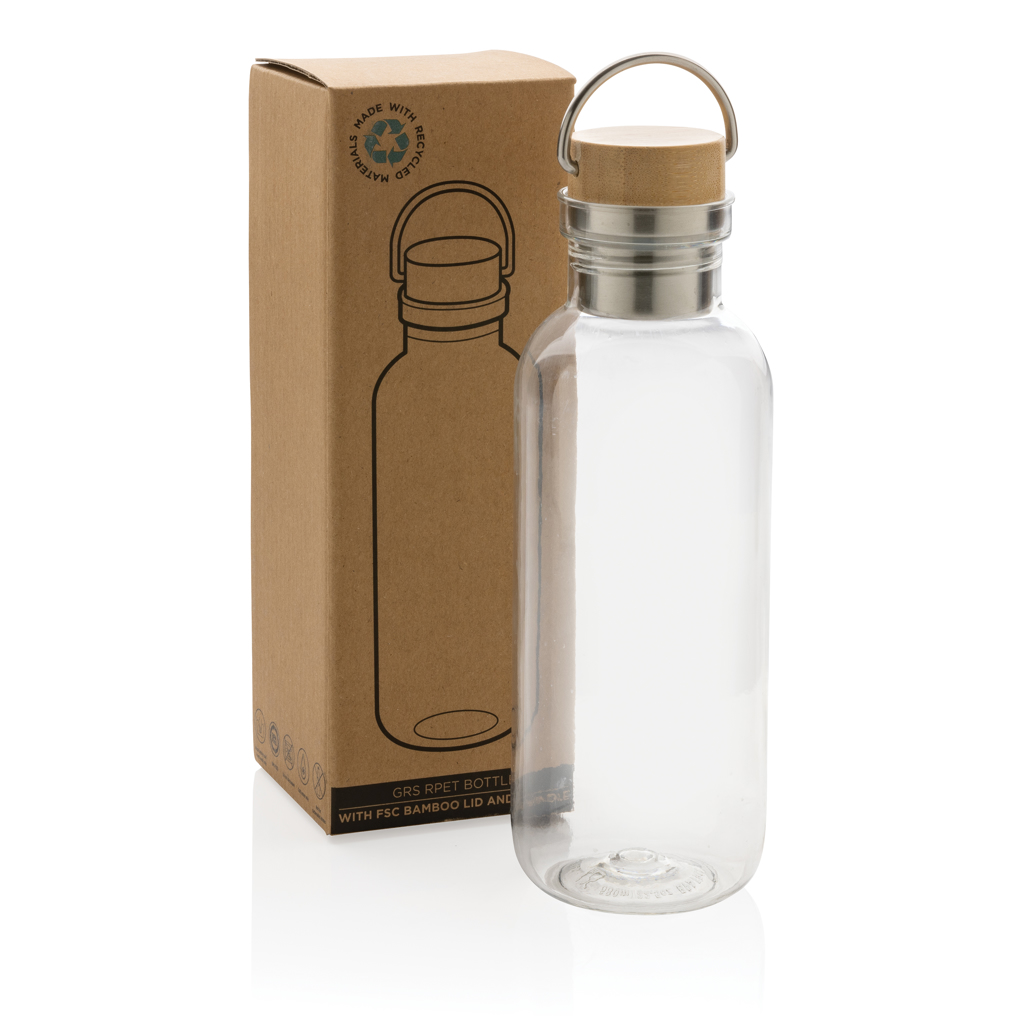 Picture of RCS RPET bottle with bamboo lid and handle