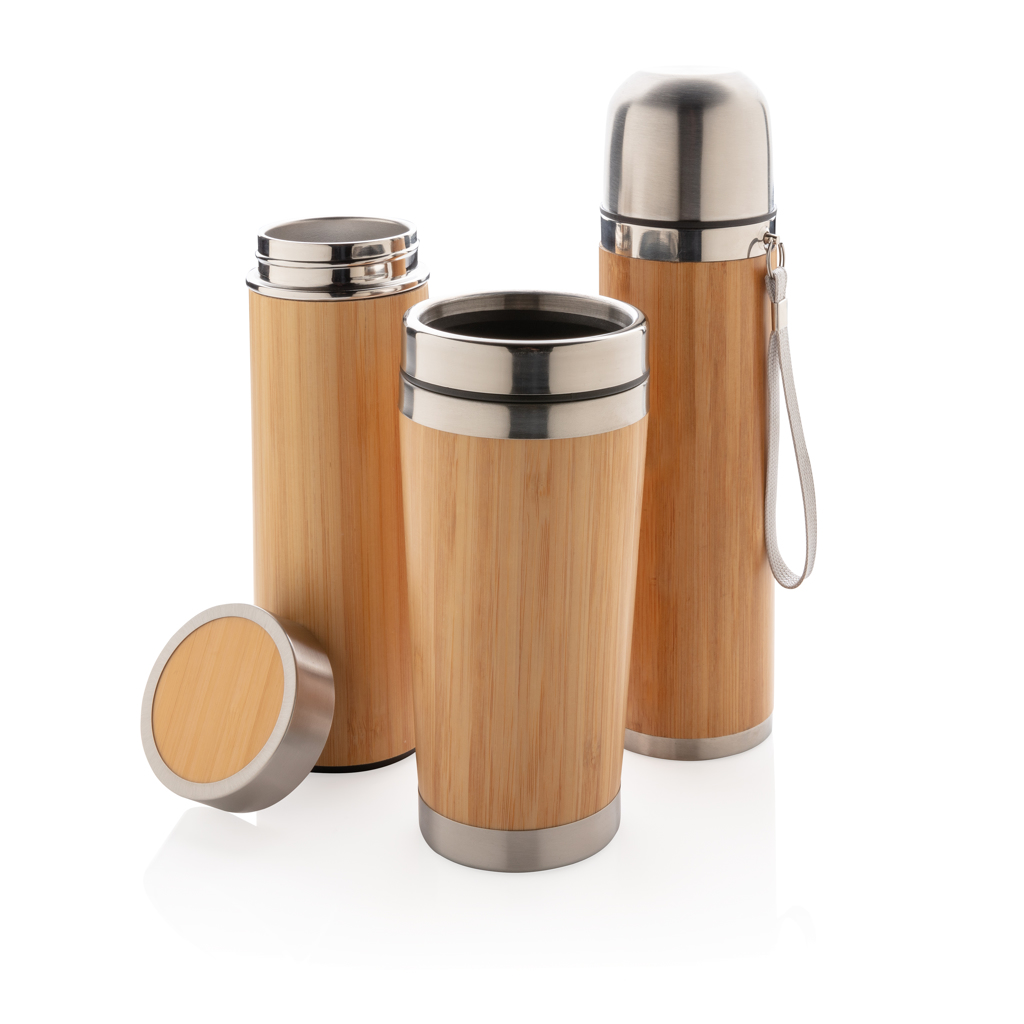 Picture of Bamboo vacuum travel flask