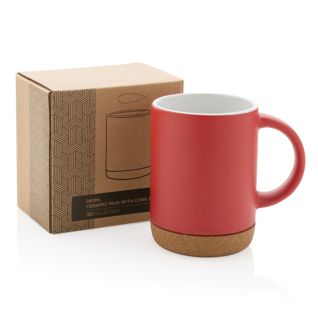 Taza de cerámica con base de corcho 280 ml
