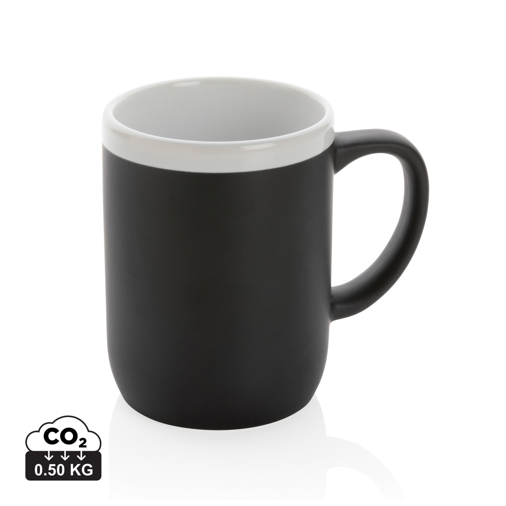 Taza de cerámica con borde blanco 300ml.