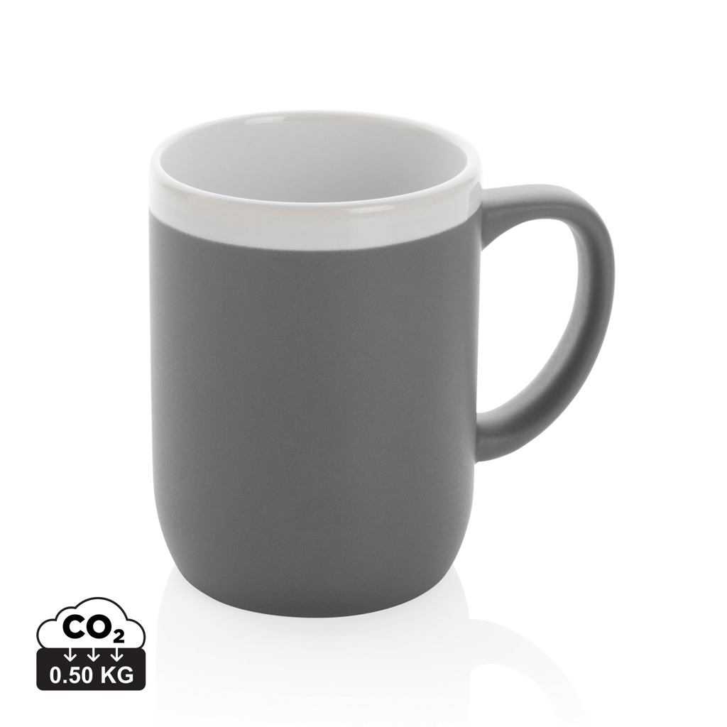 Taza de cerámica con borde blanco 300ml.