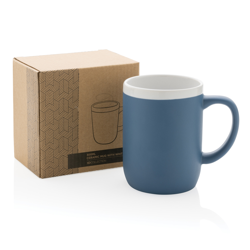 Taza de cerámica con borde blanco 300ml.