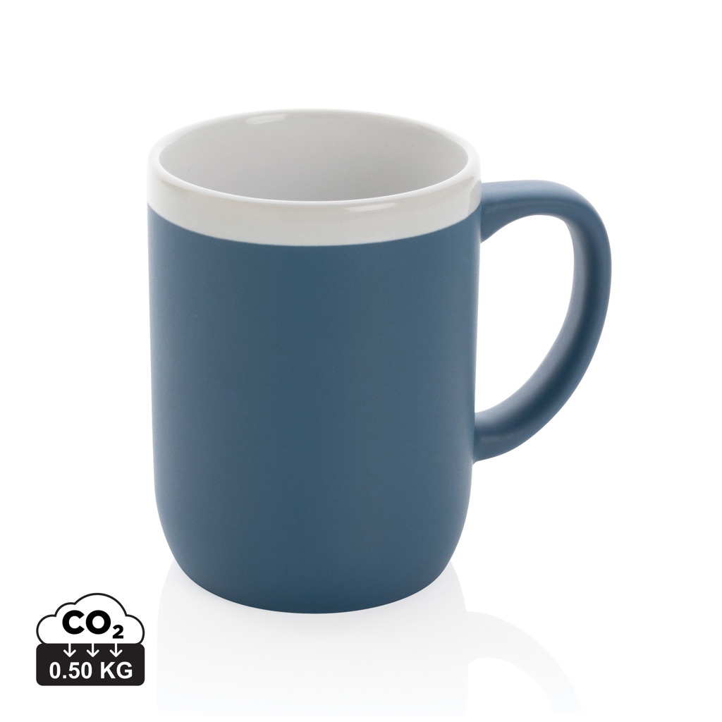 Taza de cerámica con borde blanco 300ml.