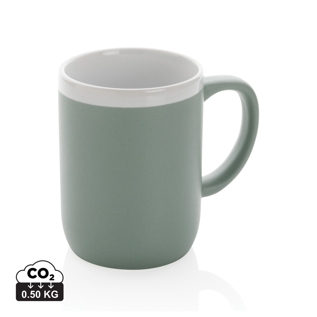 Taza de cerámica con borde blanco 300ml.