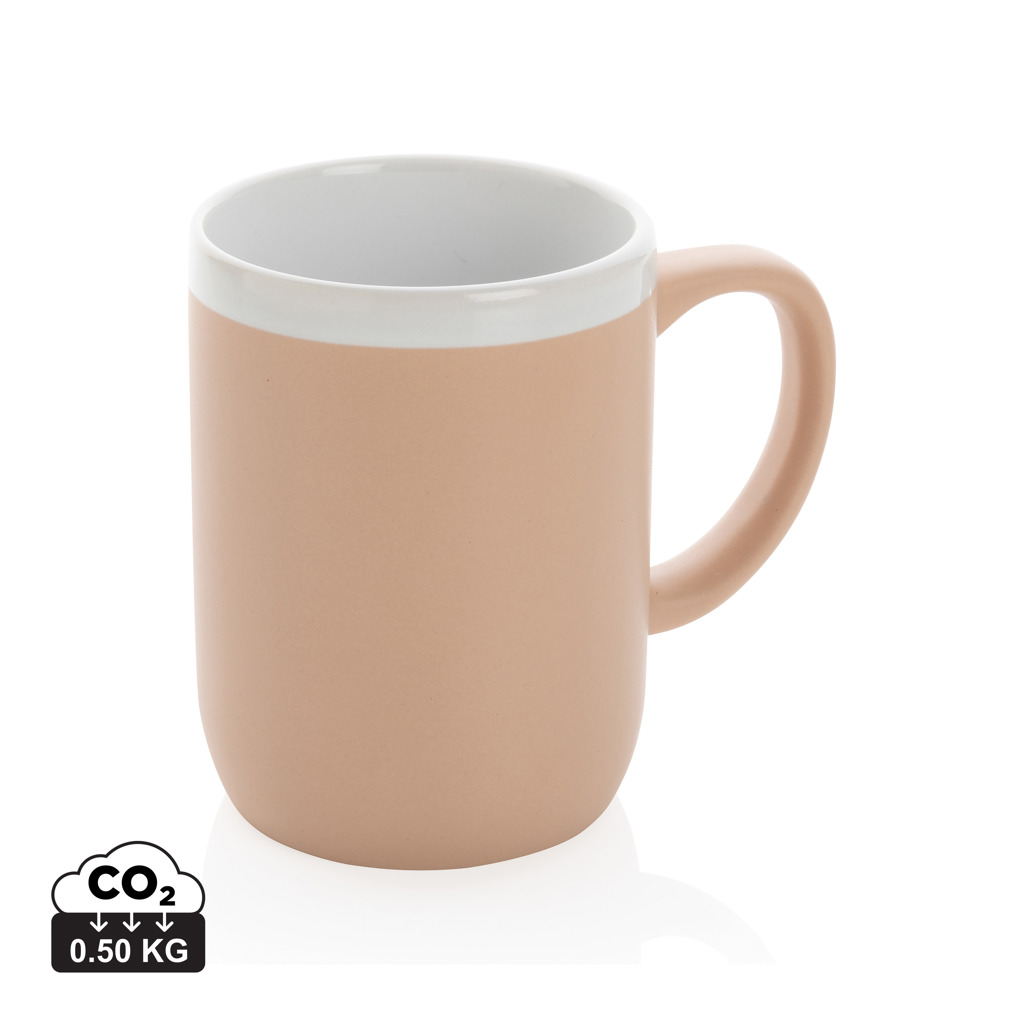 Taza de cerámica con borde blanco 300ml.