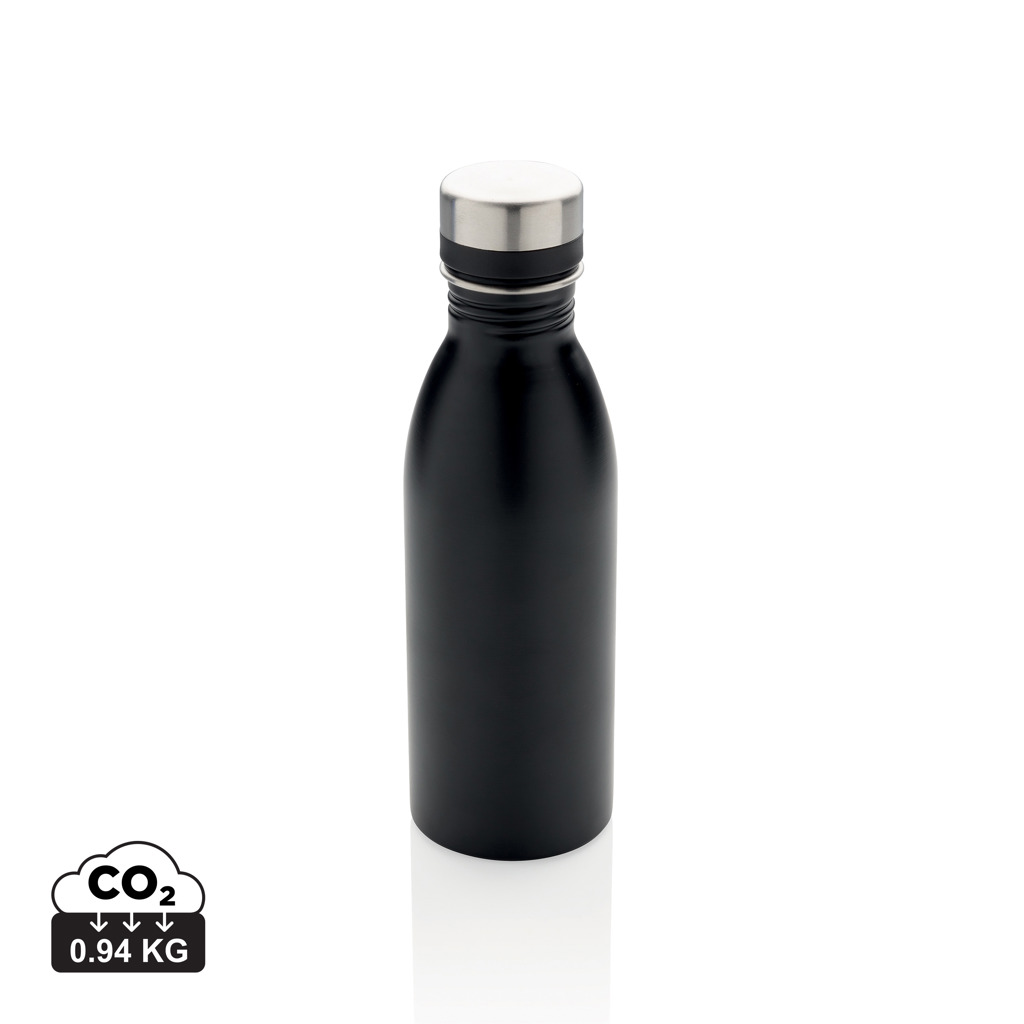 negro Botella de agua de lujo de acero inoxidable reciclado RCS