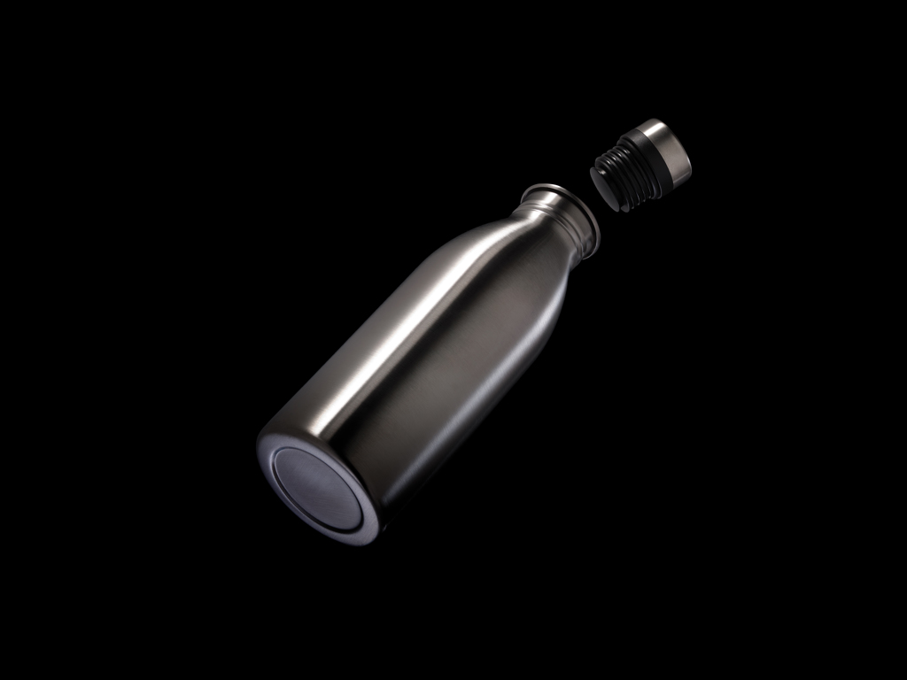 plata Botella de agua de lujo de acero inoxidable reciclado RCS