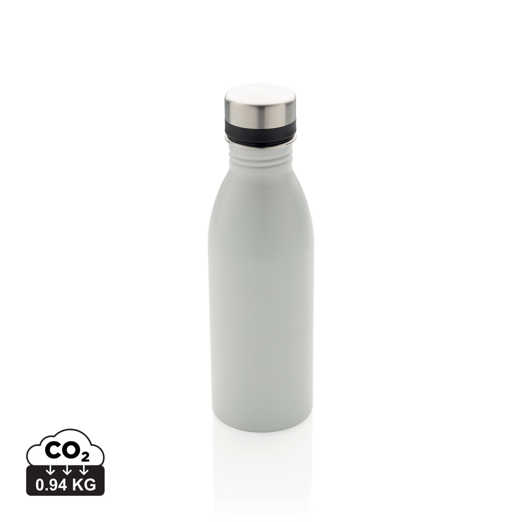 blanco Botella de agua de lujo de acero inoxidable reciclado RCS
