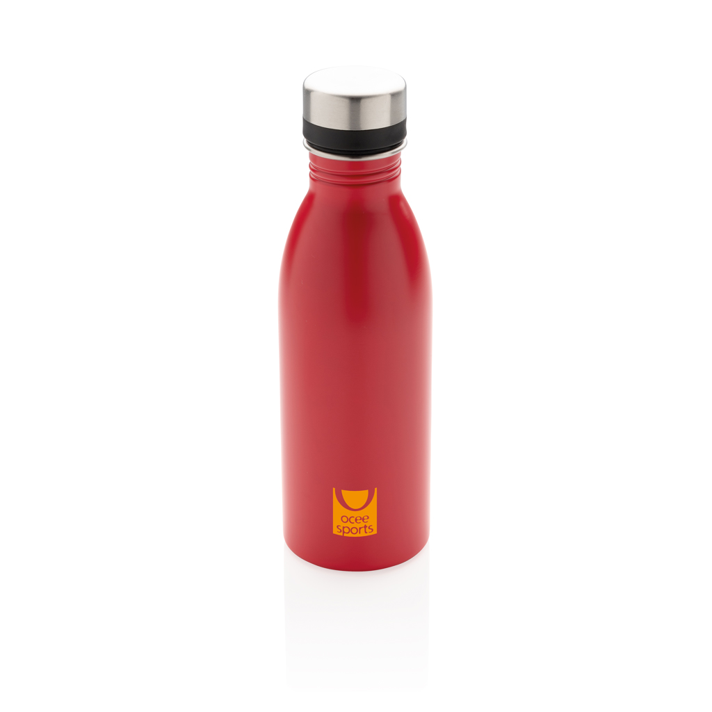 rojo Botella de agua de lujo de acero inoxidable reciclado RCS