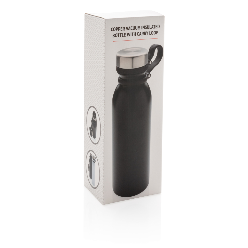 Picture of Copper vacuum insulated bottle with carry loop