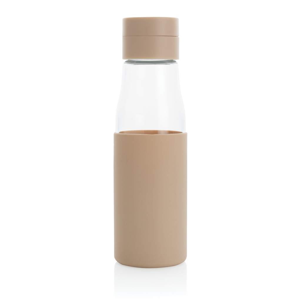 Picture of Ukiyo glass hydration tracking bottle with sleeve