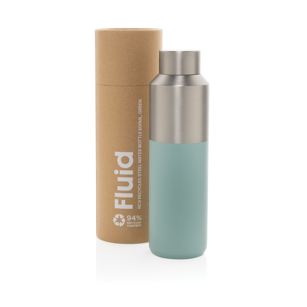 Botella de agua Fluid acero reciclado certificado RCS 600 ml
