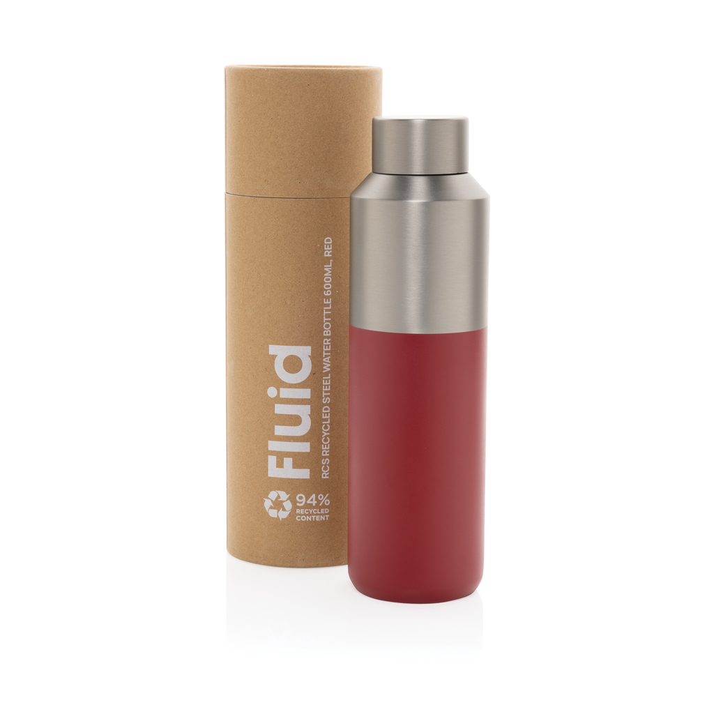 Botella de agua Fluid acero reciclado certificado RCS 600 ml