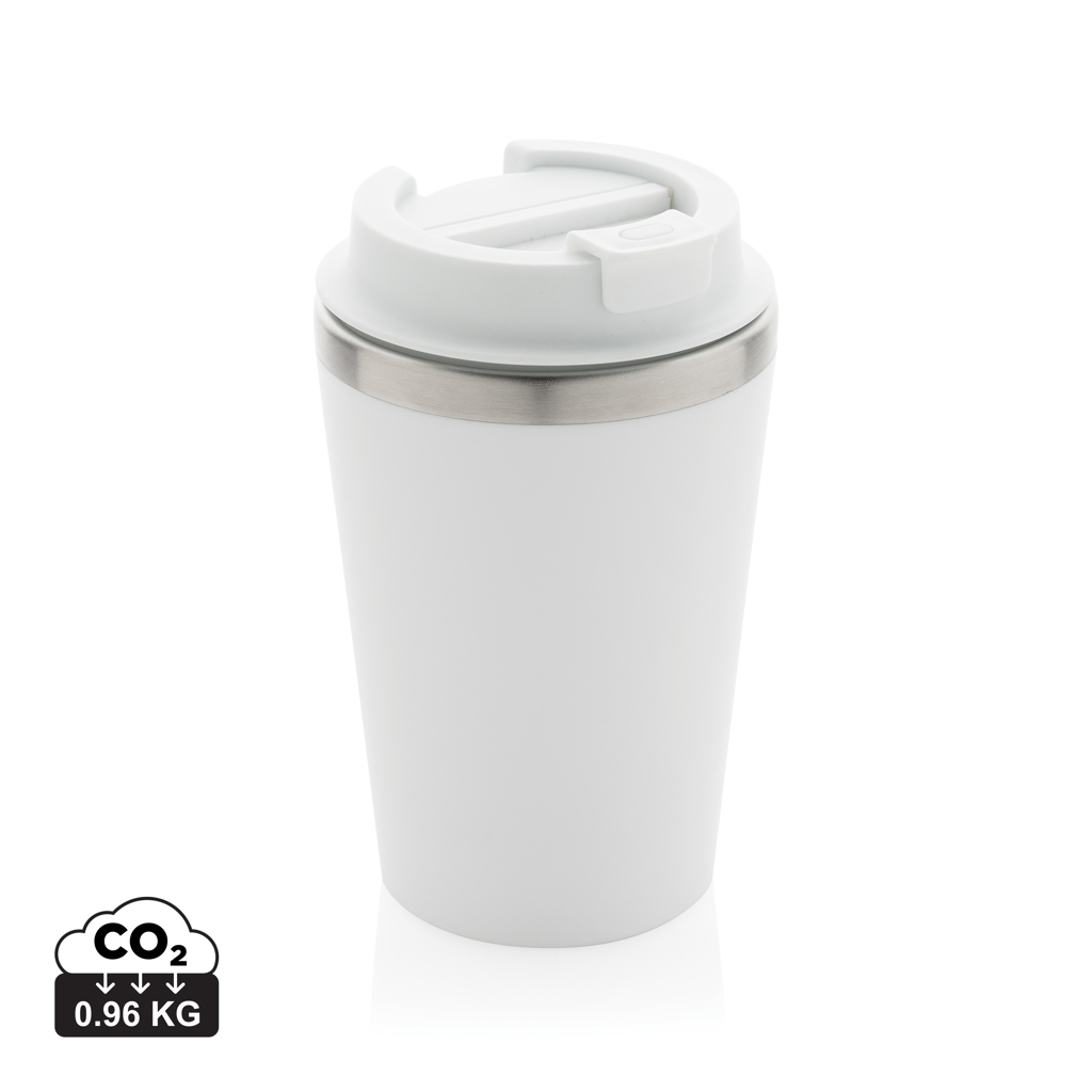 blanco Taza de doble pared reciclado RCS Java 350 ml