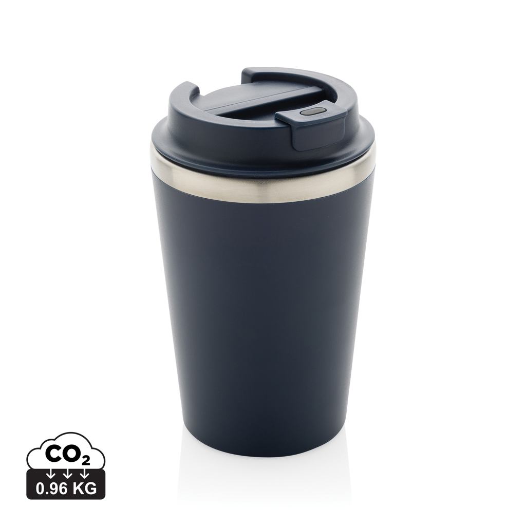azul marino Taza de doble pared reciclado RCS Java 350 ml