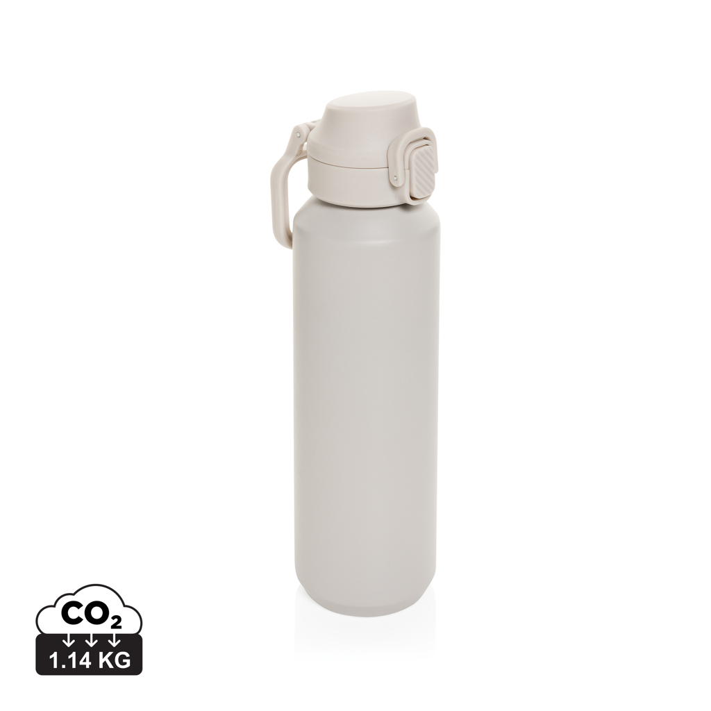 beige Botella deportiva con cierre de acero reciclado RCS, 600 ml