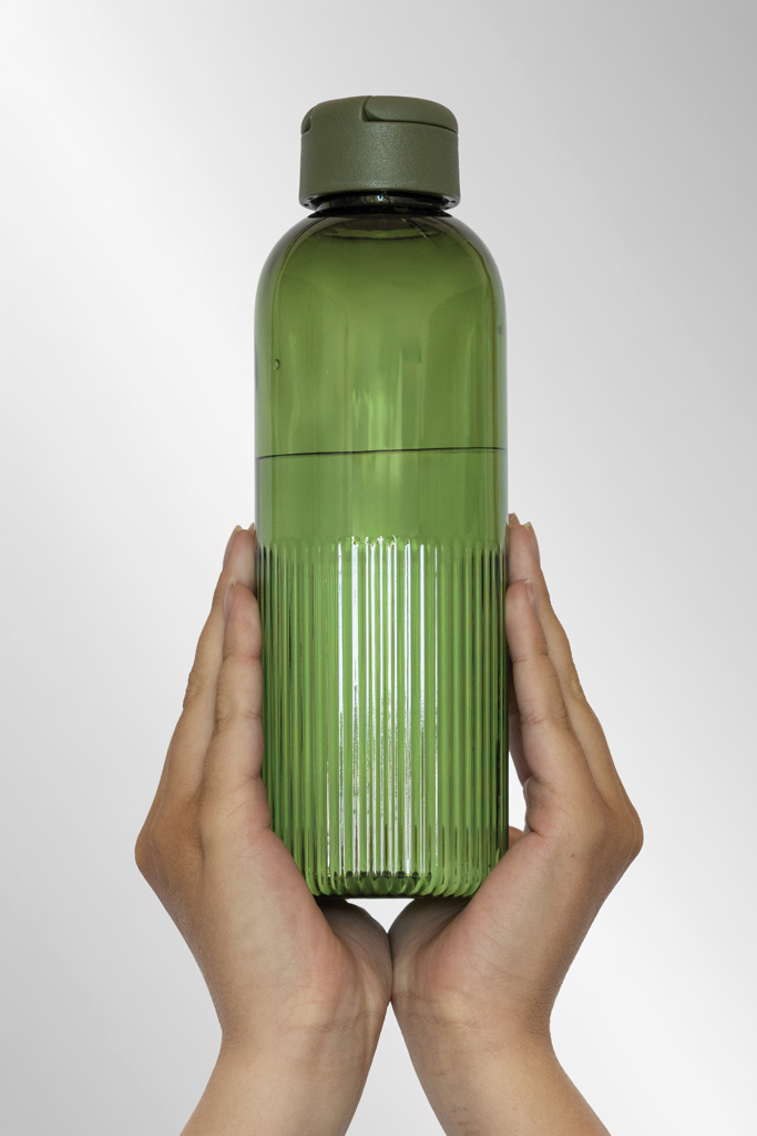 Botella de agua antigoteo Ripple RCS RPET con asa 75 ml