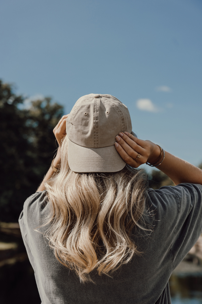 beige Gorra BEAU AWARE™ de sarga de algodón 6 paneles y 270 g/m.