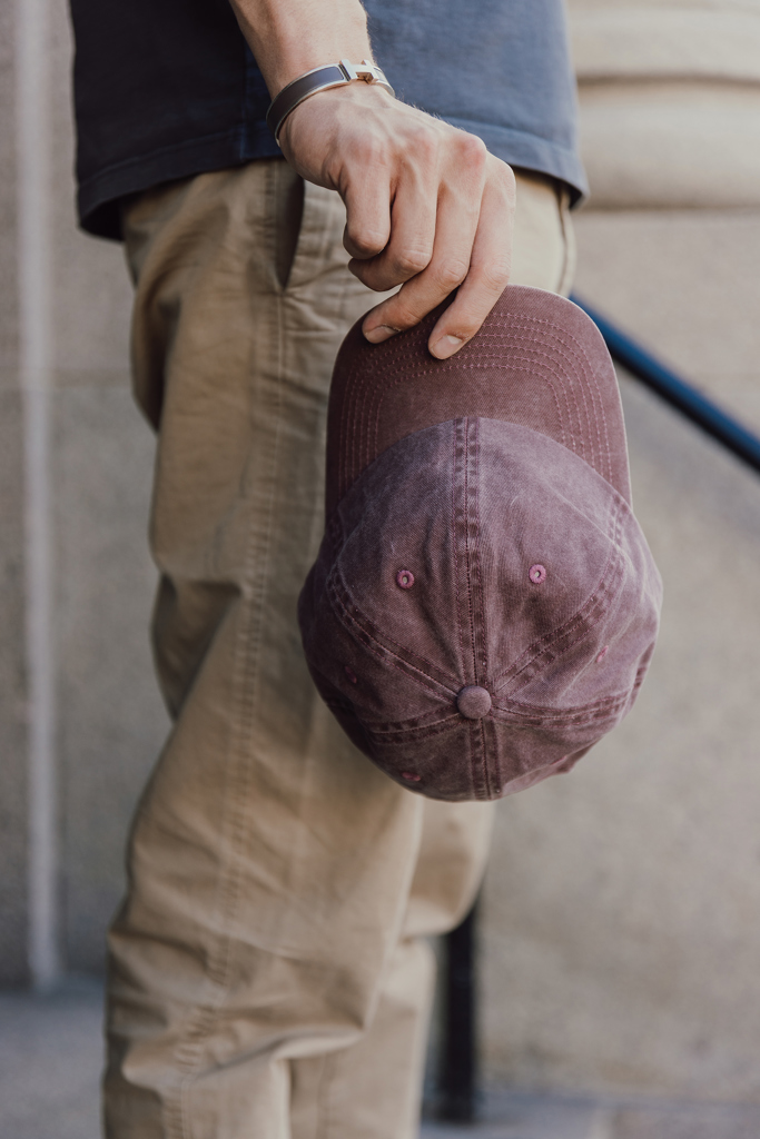 maroon Gorra BEAU AWARE™ de sarga de algodón 6 paneles y 270 g/m.