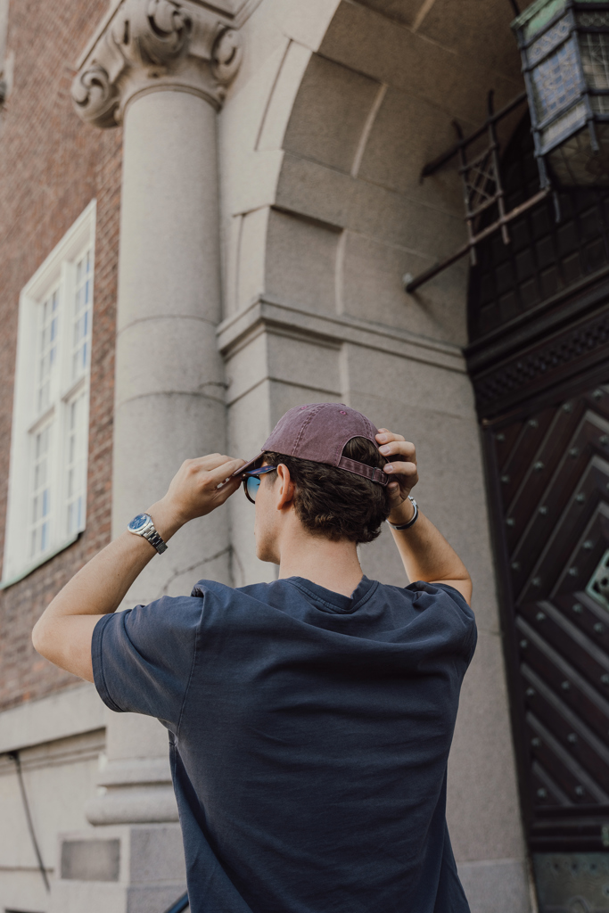 maroon Gorra BEAU AWARE™ de sarga de algodón 6 paneles y 270 g/m.