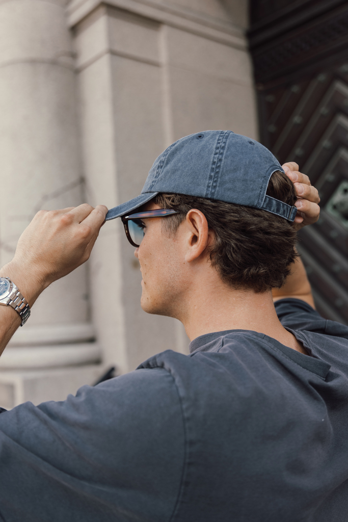 azul marino Gorra BEAU AWARE™ de sarga de algodón 6 paneles y 270 g/m.