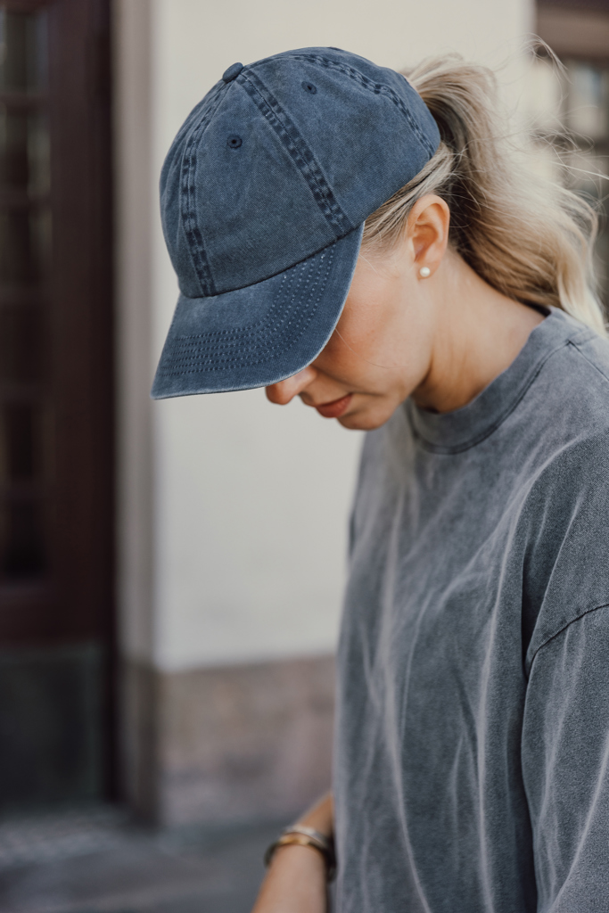 azul marino Gorra BEAU AWARE™ de sarga de algodón 6 paneles y 270 g/m.