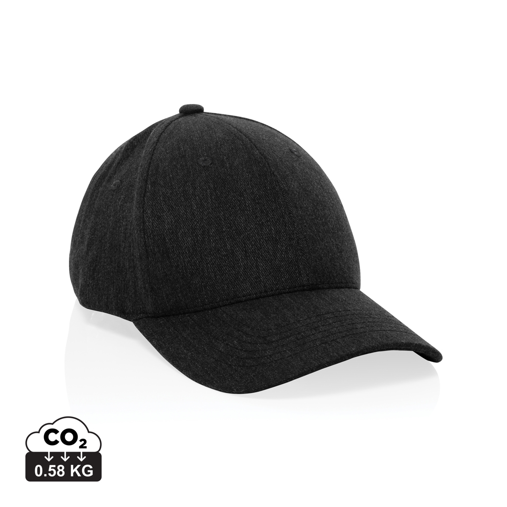 negro Gorra 6 paneles tejido jaspeado reciclado Milo AWARE™200 gr