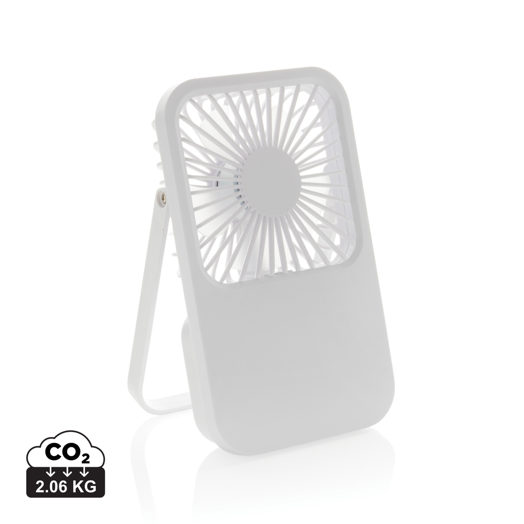 blanco Ventilador escritorio recargable plástico reciclado Aervina