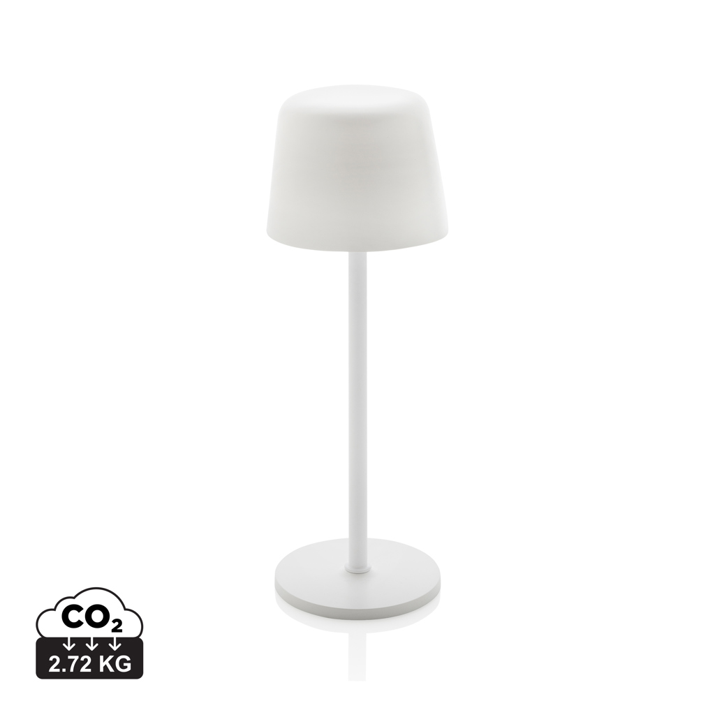 blanco Lámpara de mesa Zenic RCS plástico reciclado recargable USB