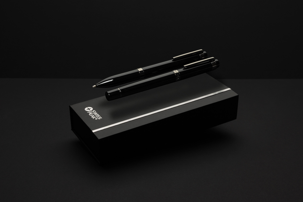 Coffret de stylos en acier recyclé Swiss Peak OSLO