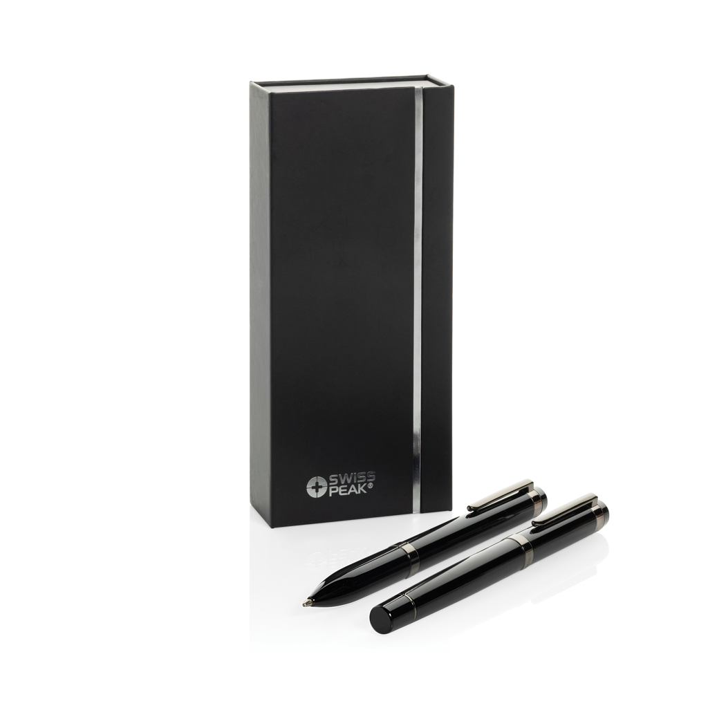 Coffret de stylos en acier recyclé Swiss Peak OSLO
