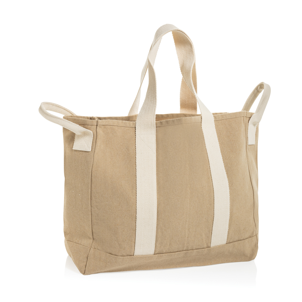 beige Bolsa playa BEAU AWARE™ lona reciclada 400 g/m² asa lateral