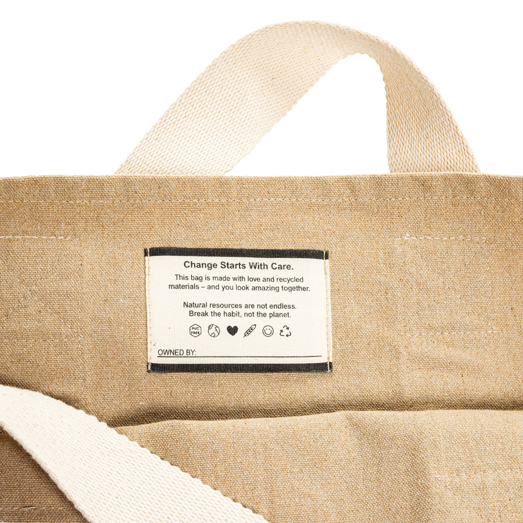 beige Bolsa playa BEAU AWARE™ lona reciclada 400 g/m² asa lateral