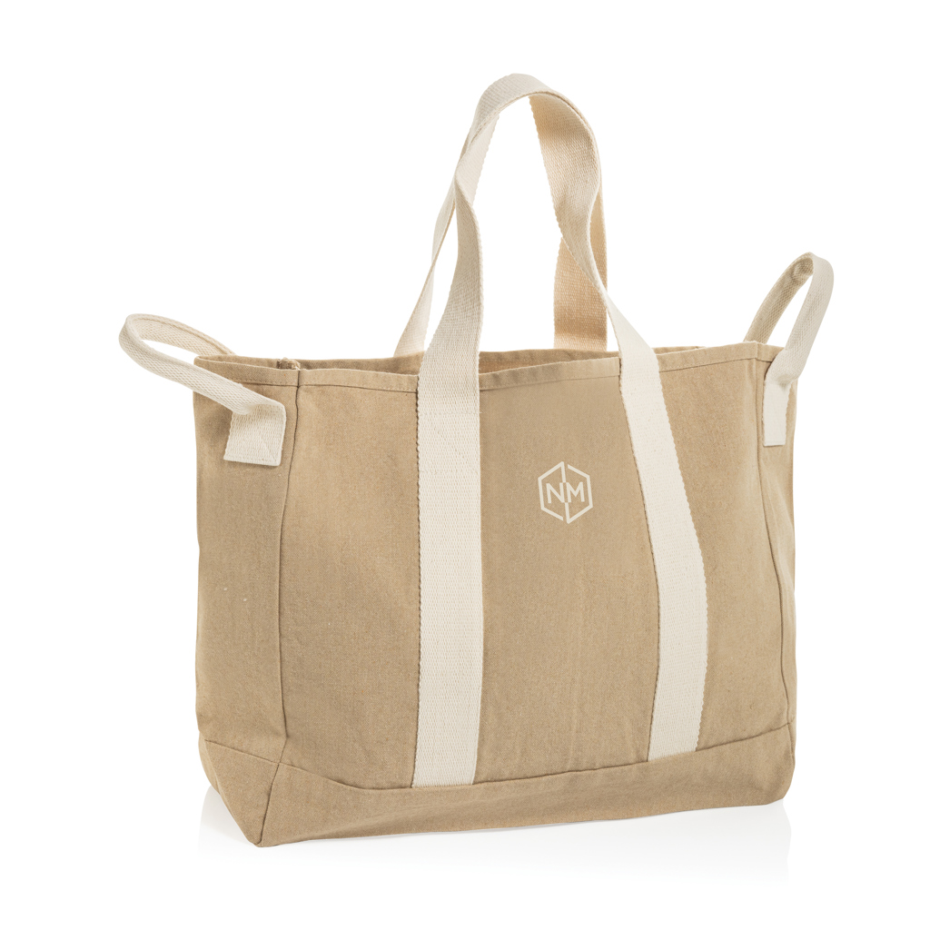 beige Bolsa playa BEAU AWARE™ lona reciclada 400 g/m² asa lateral