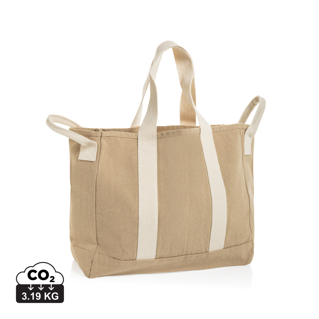 beige Bolsa playa BEAU AWARE™ lona reciclada 400 g/m² asa lateral