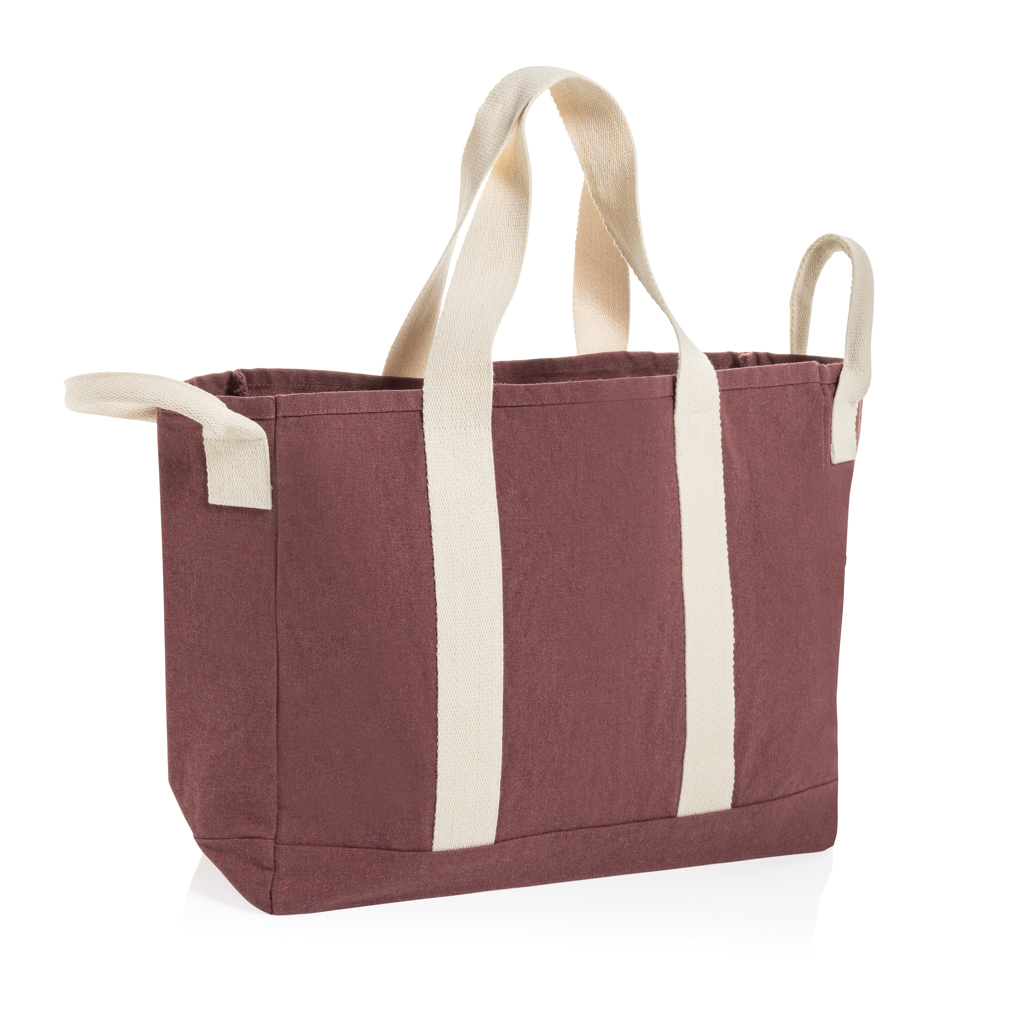 maroon Bolsa playa BEAU AWARE™ lona reciclada 400 g/m² asa lateral