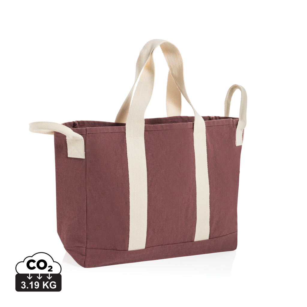 maroon Bolsa playa BEAU AWARE™ lona reciclada 400 g/m² asa lateral