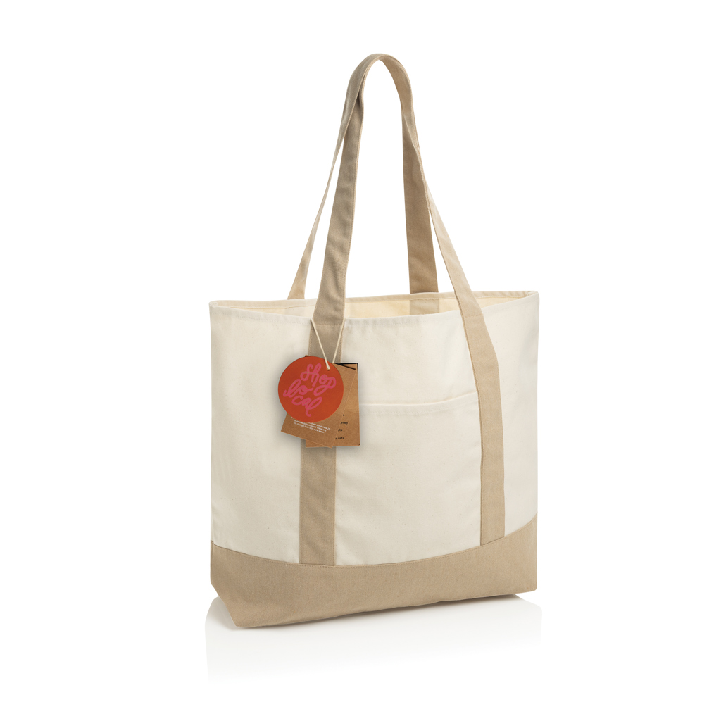 Sac cabas 350gsm en coton recyclé AWARE™ SHOP LOCAL