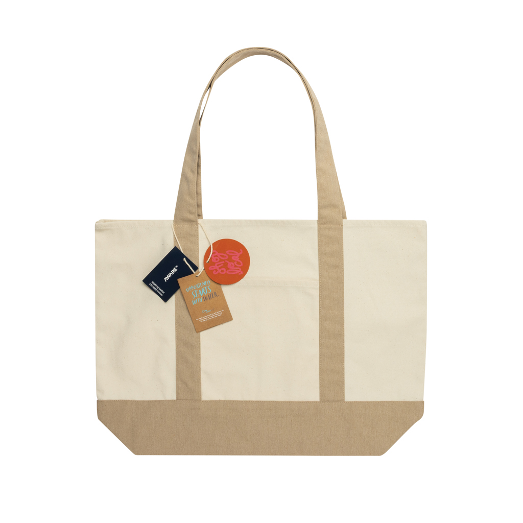 Sac cabas 350gsm en coton recyclé AWARE™ SHOP LOCAL