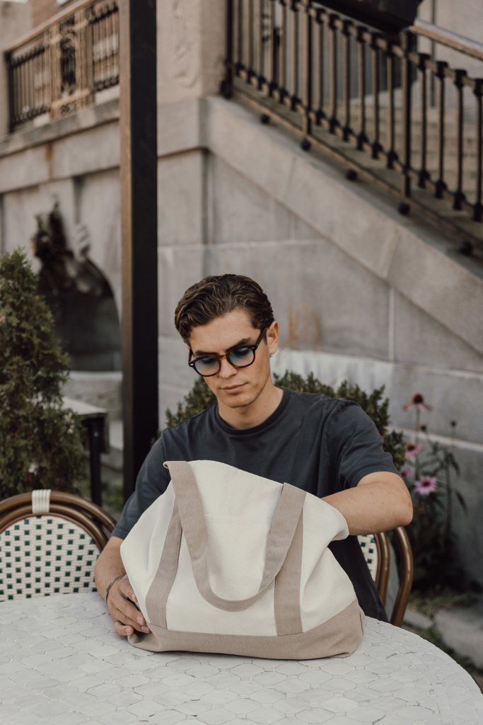 Sac cabas 350gsm en coton recyclé AWARE™ SHOP LOCAL